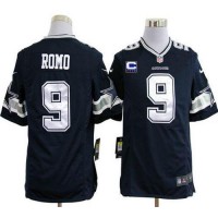 Nike Dallas Cowboys #9 Tony Romo Navy Blue Team Color With C Patch Men's Stitched NFL Game Jersey