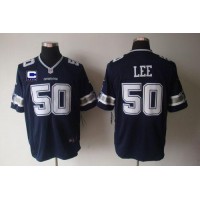 Nike Dallas Cowboys #50 Sean Lee Navy Blue Team Color With C Patch Men's Stitched NFL Game Jersey