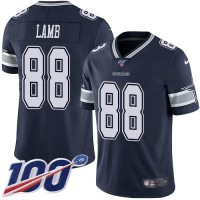 Nike Dallas Cowboys #88 CeeDee Lamb Navy Blue Team Color Men's Stitched NFL 100th Season Vapor Untouchable Limited Jersey
