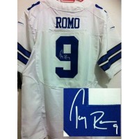 Nike Dallas Cowboys #9 Tony Romo White Men's Stitched NFL Elite Autographed Jersey