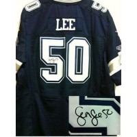Nike Dallas Cowboys #50 Sean Lee Navy Blue Team Color Men's Stitched NFL Elite Autographed Jersey