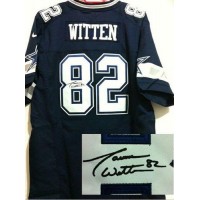 Nike Dallas Cowboys #82 Jason Witten Navy Blue Team Color Men's Stitched NFL Elite Autographed Jersey