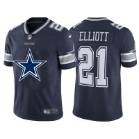 Dallas Dallas Cowboys #21 Ezekiel Elliott Navy Blue Men's Nike Big Team Logo Vapor Limited NFL Jersey
