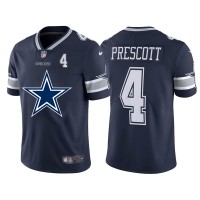 Dallas Dallas Cowboys #4 Dak Prescott Navy Blue Men's Nike Big Team Logo Player Vapor Limited NFL Jersey