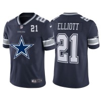 Dallas Dallas Cowboys #21 Ezekiel Elliott Navy Blue Men's Nike Big Team Logo Player Vapor Limited NFL Jersey