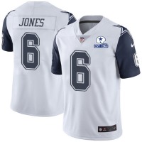 Nike Dallas Cowboys #6 Chris Jones White Men's Stitched With Established In 1960 Patch NFL Limited Rush Jersey