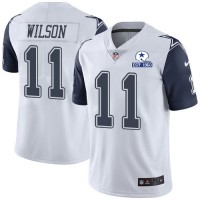 Nike Dallas Cowboys #11 Cedrick Wilson White Men's Stitched With Established In 1960 Patch NFL Limited Rush Jersey