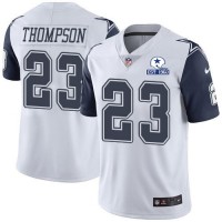 Nike Dallas Cowboys #23 Darian Thompson White Men's Stitched With Established In 1960 Patch NFL Limited Rush Jersey