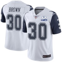 Nike Dallas Cowboys #30 Anthony Brown White Men's Stitched With Established In 1960 Patch NFL Limited Rush Jersey