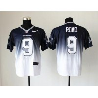 Nike Dallas Cowboys #9 Tony Romo Navy Blue/White Men's Stitched NFL Elite Fadeaway Fashion Jersey
