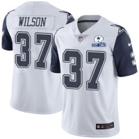 Nike Dallas Cowboys #37 Donovan Wilson White Men's Stitched With Established In 1960 Patch NFL Limited Rush Jersey