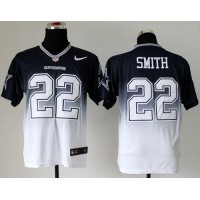 Nike Dallas Cowboys #22 Emmitt Smith Navy Blue/White Men's Stitched NFL Elite Fadeaway Fashion Jersey