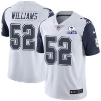 Nike Dallas Cowboys #52 Connor Williams White Men's Stitched With Established In 1960 Patch NFL Limited Rush Jersey