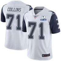 Nike Dallas Cowboys #71 La'el Collins White Men's Stitched With Established In 1960 Patch NFL Limited Rush Jersey