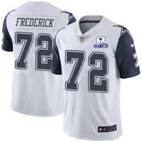 Nike Dallas Cowboys #72 Travis Frederick White Men's Stitched With Established In 1960 Patch NFL Limited Rush Jersey