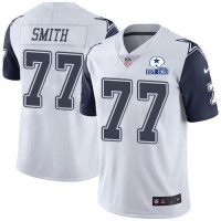 Nike Dallas Cowboys #77 Tyron Smith White Men's Stitched With Established In 1960 Patch NFL Limited Rush Jersey