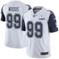 Nike Dallas Cowboys #99 Antwaun Woods White Men's Stitched With Established In 1960 Patch NFL Limited Rush Jersey