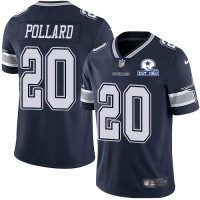 Nike Dallas Cowboys #20 Tony Pollard Navy Blue Team Color Men's Stitched With Established In 1960 Patch NFL Vapor Untouchable Limited Jersey