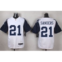 Nike Dallas Cowboys #21 Deion Sanders White Men's Stitched NFL Elite Rush Jersey