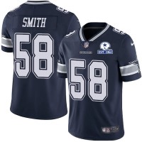 Nike Dallas Cowboys #58 Aldon Smith Navy Blue Team Color Men's Stitched With Established In 1960 Patch NFL Vapor Untouchable Limited Jersey