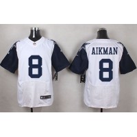 Nike Dallas Cowboys #8 Troy Aikman White Men's Stitched NFL Elite Rush Jersey