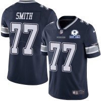 Nike Dallas Cowboys #77 Tyron Smith Navy Blue Team Color Men's Stitched With Established In 1960 Patch NFL Vapor Untouchable Limited Jersey