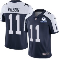 Nike Dallas Cowboys #11 Cedrick Wilson Navy Blue Thanksgiving Men's Stitched With Established In 1960 Patch NFL Vapor Untouchable Limited Throwback Jersey