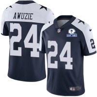 Nike Dallas Cowboys #24 Chidobe Awuzie Navy Blue Thanksgiving Men's Stitched With Established In 1960 Patch NFL Vapor Untouchable Limited Throwback Jersey