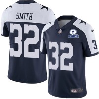 Nike Dallas Cowboys #32 Saivion Smith Navy Blue Thanksgiving Men's Stitched With Established In 1960 Patch NFL Vapor Untouchable Limited Throwback Jersey