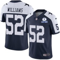 Nike Dallas Cowboys #52 Connor Williams Navy Blue Thanksgiving Men's Stitched With Established In 1960 Patch NFL Vapor Untouchable Limited Throwback Jersey