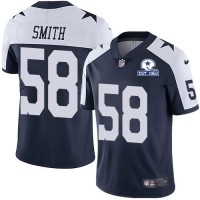 Nike Dallas Cowboys #58 Aldon Smith Navy Blue Thanksgiving Men's Stitched With Established In 1960 Patch NFL Vapor Untouchable Limited Throwback Jersey