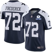 Nike Dallas Cowboys #72 Travis Frederick Navy Blue Thanksgiving Men's Stitched With Established In 1960 Patch NFL Vapor Untouchable Limited Throwback Jersey