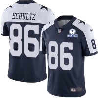 Nike Dallas Cowboys #86 Dalton Schultz Navy Blue Thanksgiving Men's Stitched With Established In 1960 Patch NFL Vapor Untouchable Limited Throwback Jersey