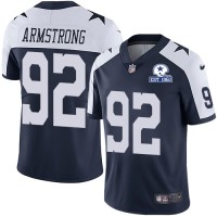 Nike Dallas Cowboys #92 Dorance Armstrong Navy Blue Thanksgiving Men's Stitched With Established In 1960 Patch NFL Vapor Untouchable Limited Throwback Jersey