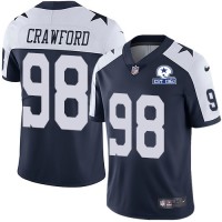 Nike Dallas Cowboys #98 Tyrone Crawford Navy Blue Thanksgiving Men's Stitched With Established In 1960 Patch NFL Vapor Untouchable Limited Throwback Jersey