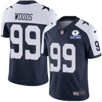 Nike Dallas Cowboys #99 Antwaun Woods Navy Blue Thanksgiving Men's Stitched With Established In 1960 Patch NFL Vapor Untouchable Limited Throwback Jersey