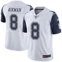 Nike Dallas Cowboys #8 Troy Aikman White Men's Stitched NFL Limited Rush Jersey