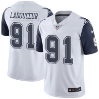 Nike Dallas Cowboys #91 L. P. Ladouceur White Men's Stitched NFL Limited Rush Jersey