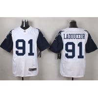 Nike Dallas Cowboys #91 L. P. Ladouceur White Men's Stitched NFL Elite Rush Jersey