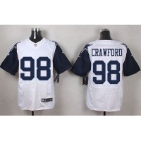 Nike Dallas Cowboys #98 Tyrone Crawford White Men's Stitched NFL Elite Rush Jersey