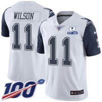 Nike Dallas Cowboys #11 Cedrick Wilson White Men's Stitched With Established In 1960 Patch NFL Limited Rush 100th Season Jersey
