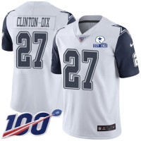 Nike Dallas Cowboys #27 Ha Ha Clinton-Dix White Men's Stitched With Established In 1960 Patch NFL Limited Rush 100th Season Jersey