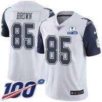 Nike Dallas Cowboys #85 Noah Brown White Men's Stitched With Established In 1960 Patch NFL Limited Rush 100th Season Jersey