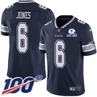 Nike Dallas Cowboys #6 Chris Jones Navy Blue Team Color Men's Stitched With Established In 1960 Patch NFL 100th Season Vapor Untouchable Limited Jersey