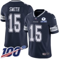 Nike Dallas Cowboys #15 Devin Smith Navy Blue Team Color Men's Stitched With Established In 1960 Patch NFL 100th Season Vapor Untouchable Limited Jersey