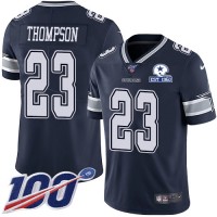 Nike Dallas Cowboys #23 Darian Thompson Navy Blue Team Color Men's Stitched With Established In 1960 Patch NFL 100th Season Vapor Untouchable Limited Jersey