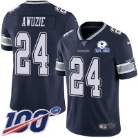Nike Dallas Cowboys #24 Chidobe Awuzie Navy Blue Team Color Men's Stitched With Established In 1960 Patch NFL 100th Season Vapor Untouchable Limited Jersey