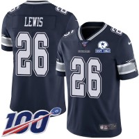 Nike Dallas Cowboys #26 Jourdan Lewis Navy Blue Team Color Men's Stitched With Established In 1960 Patch NFL 100th Season Vapor Untouchable Limited Jersey