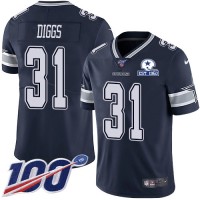 Nike Dallas Cowboys #31 Trevon Diggs Navy Blue Team Color Men's Stitched With Established In 1960 Patch NFL 100th Season Vapor Untouchable Limited Jersey