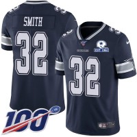 Nike Dallas Cowboys #32 Saivion Smith Navy Blue Team Color Men's Stitched With Established In 1960 Patch NFL 100th Season Vapor Untouchable Limited Jersey